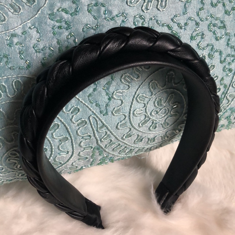 NWOT Faux Leather Braided Headband